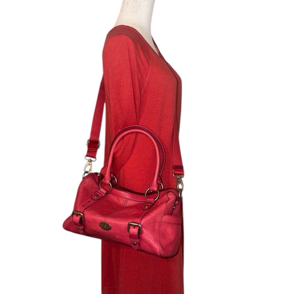 Fossil Mattox Fuchsia Pink Leather Satchel Bag - Picture 4 of 11